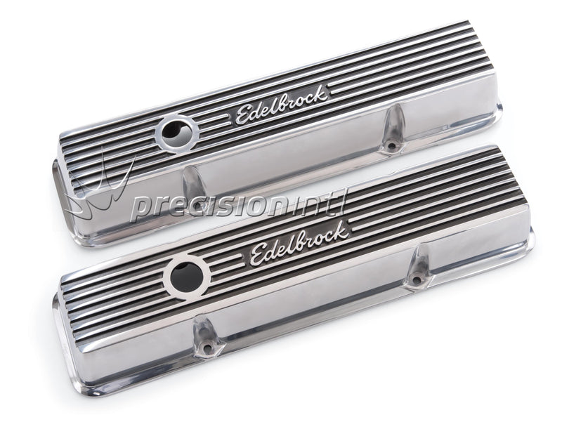 EDELBROCK 4262 ELITE II SERIES VALVE COVERS LOW PROFILE PAIR SBC 262 4