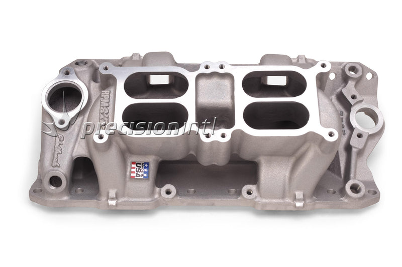 EDELBROCK 7525 RPM AIR- GAP DUAL- QUAD INTAKE MANIFOLD SB CHEV 262-400 V8