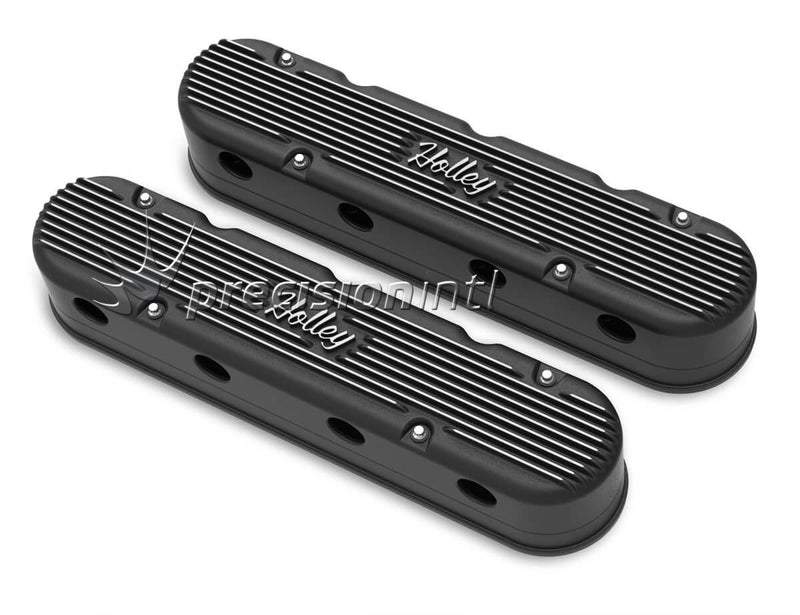 HOLLEY 241-172 2 PIECE CAST ALLOY VALVE COVER SUITS LS BLACK FINISH