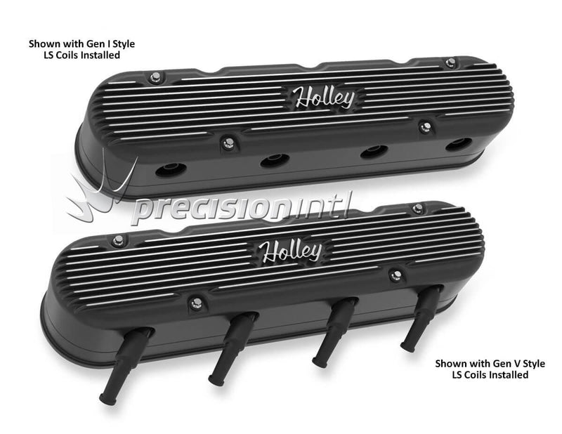 HOLLEY 241-172 2 PIECE CAST ALLOY VALVE COVER SUITS LS BLACK FINISH